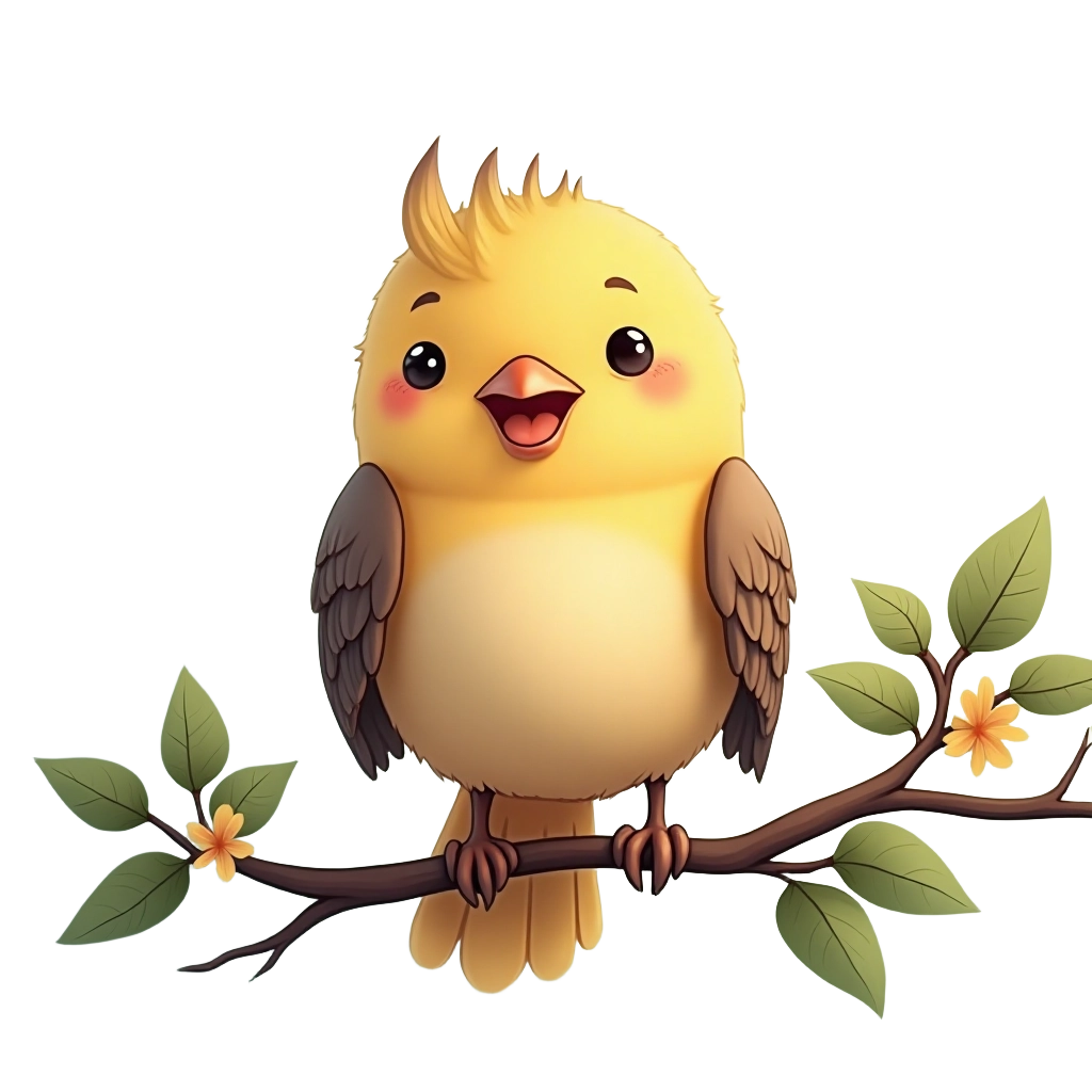 Chirpy Bird on a Branch